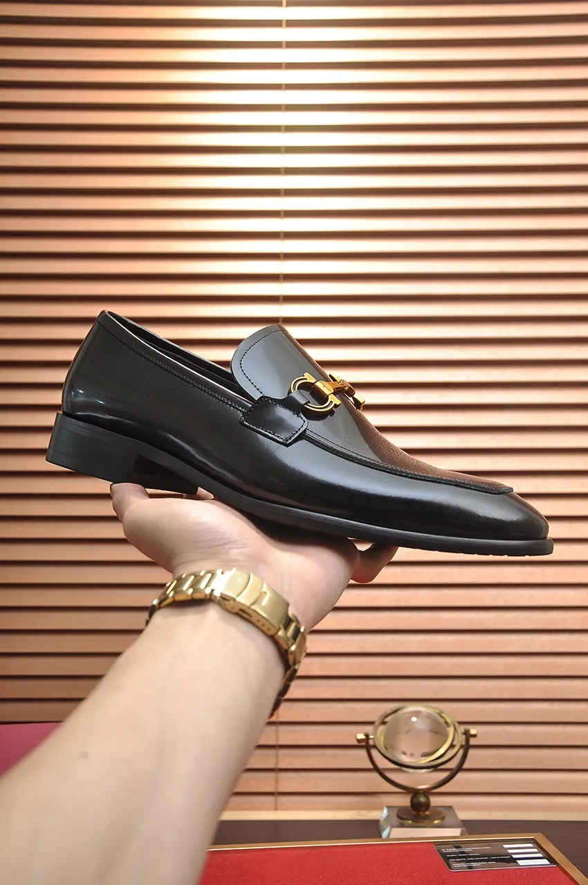 Men's shoes 💰500💶[Ferragamo/Ferragamo] The latest model in the counter. Original imported high-quality cowhide with open edges + imported 🐂 water-dyed cowhide lining + original luxury metal buckle + original combined outsole. Comparison without pressure 38--45 (45 is custom-made and cannot be returned or exchanged)